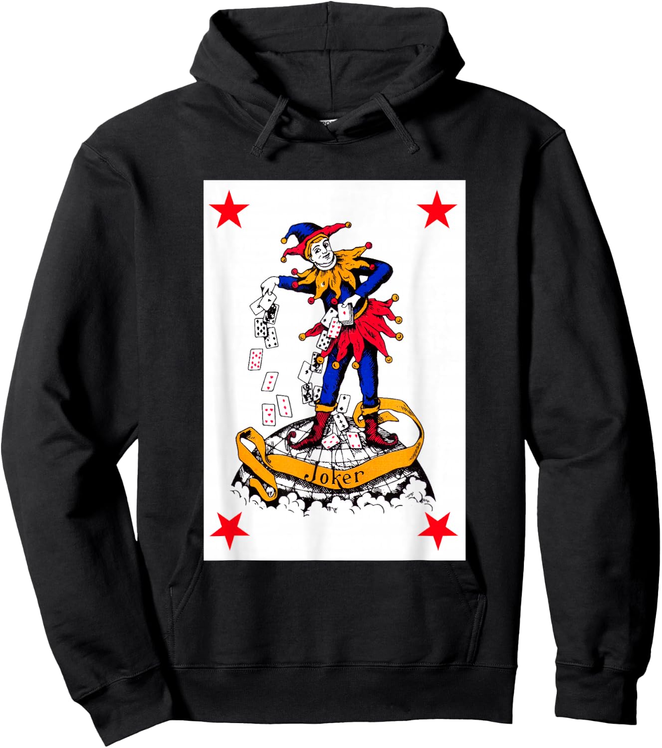 Joker Playing Card Vintage Red Clown Poker Costume Hoodie - Hoodie | Black