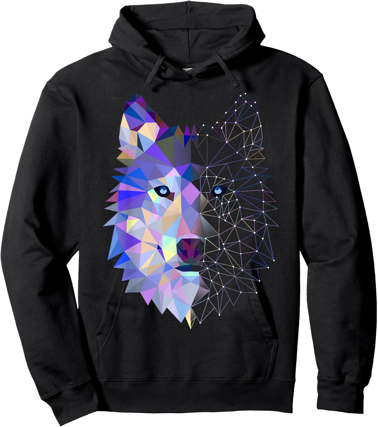 Splash Art Wolf Lover Hoodie - Hoodie | Black