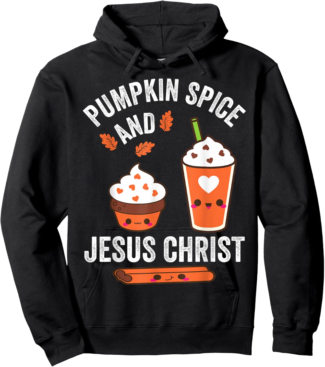 Pumpkin Spice and Jesus Christ Fall Christian Lovers Hoodie - Hoodie | Black