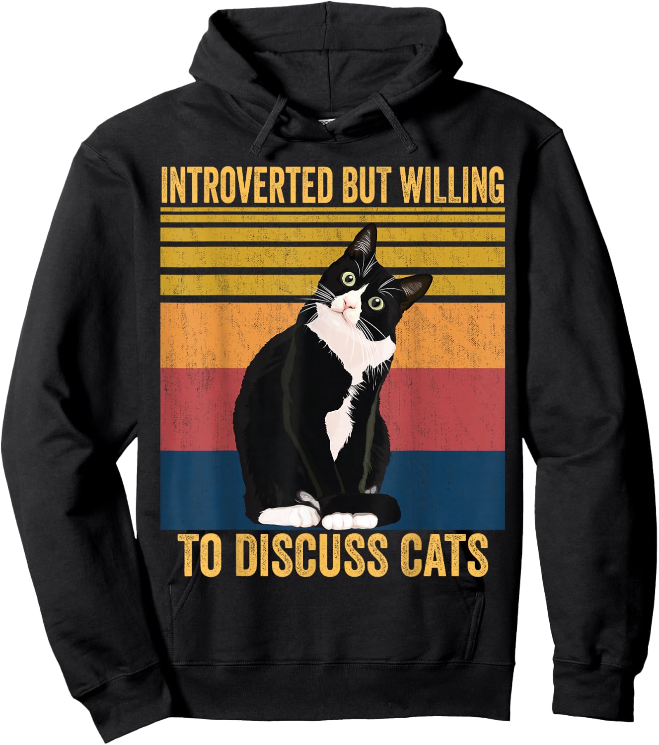 Introverted But Willing To Discuss Cats - Introverted Cat Hoodie - Hoodie | Black