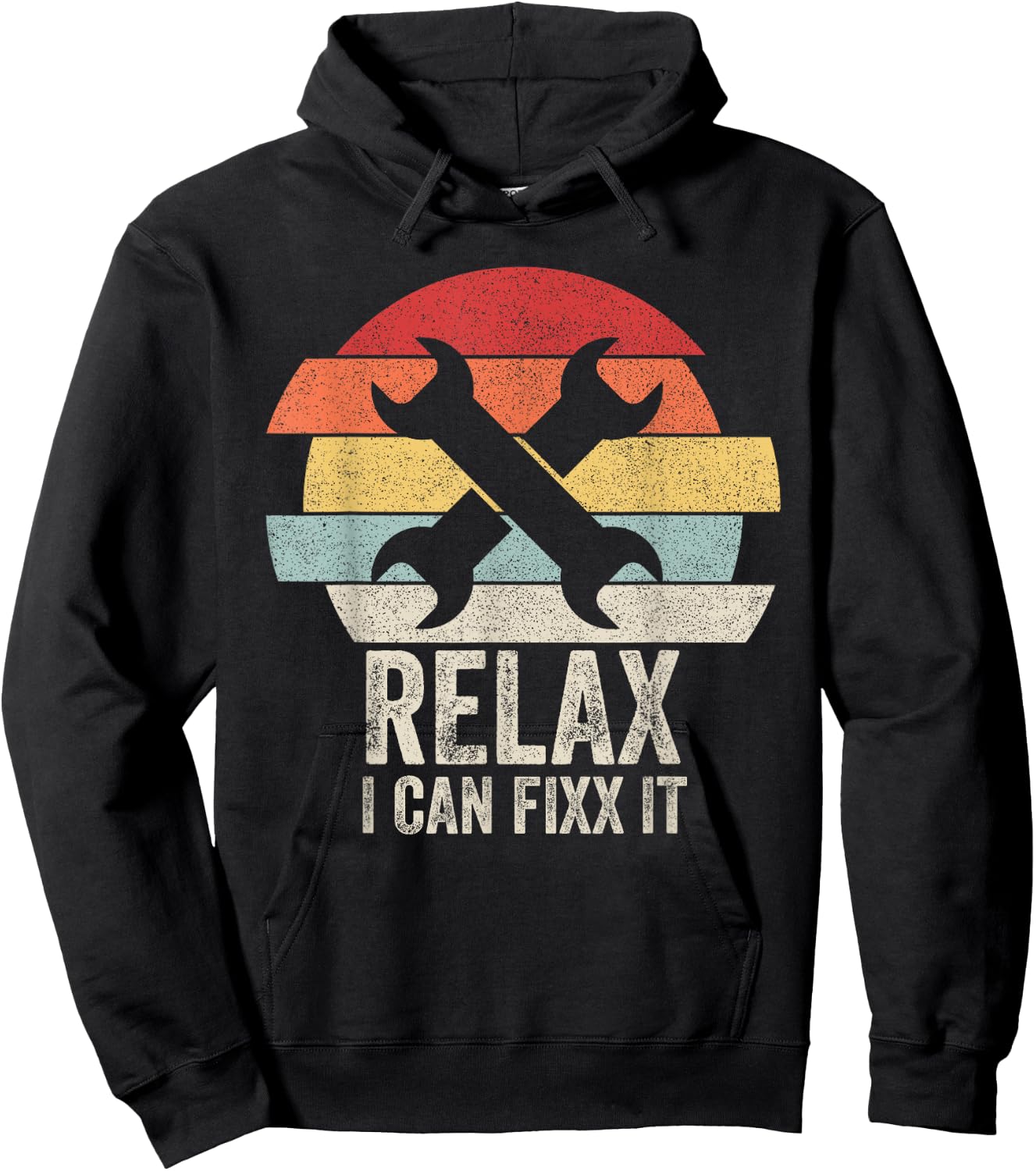 Vintage Retro Relax I Can Fix It Shirt Funny Mechanic Hoodie - Hoodie | Black