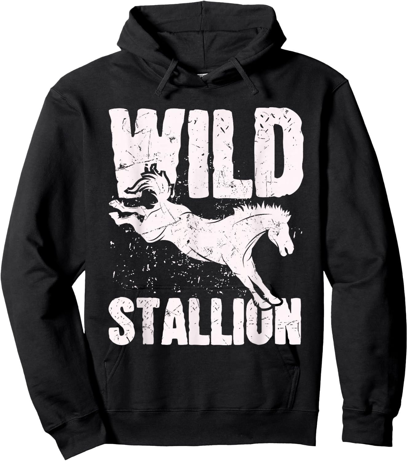 Cool Wild Stallion Rider Riding Horse Lover Horse Owners Hoodie - Hoodie | Black