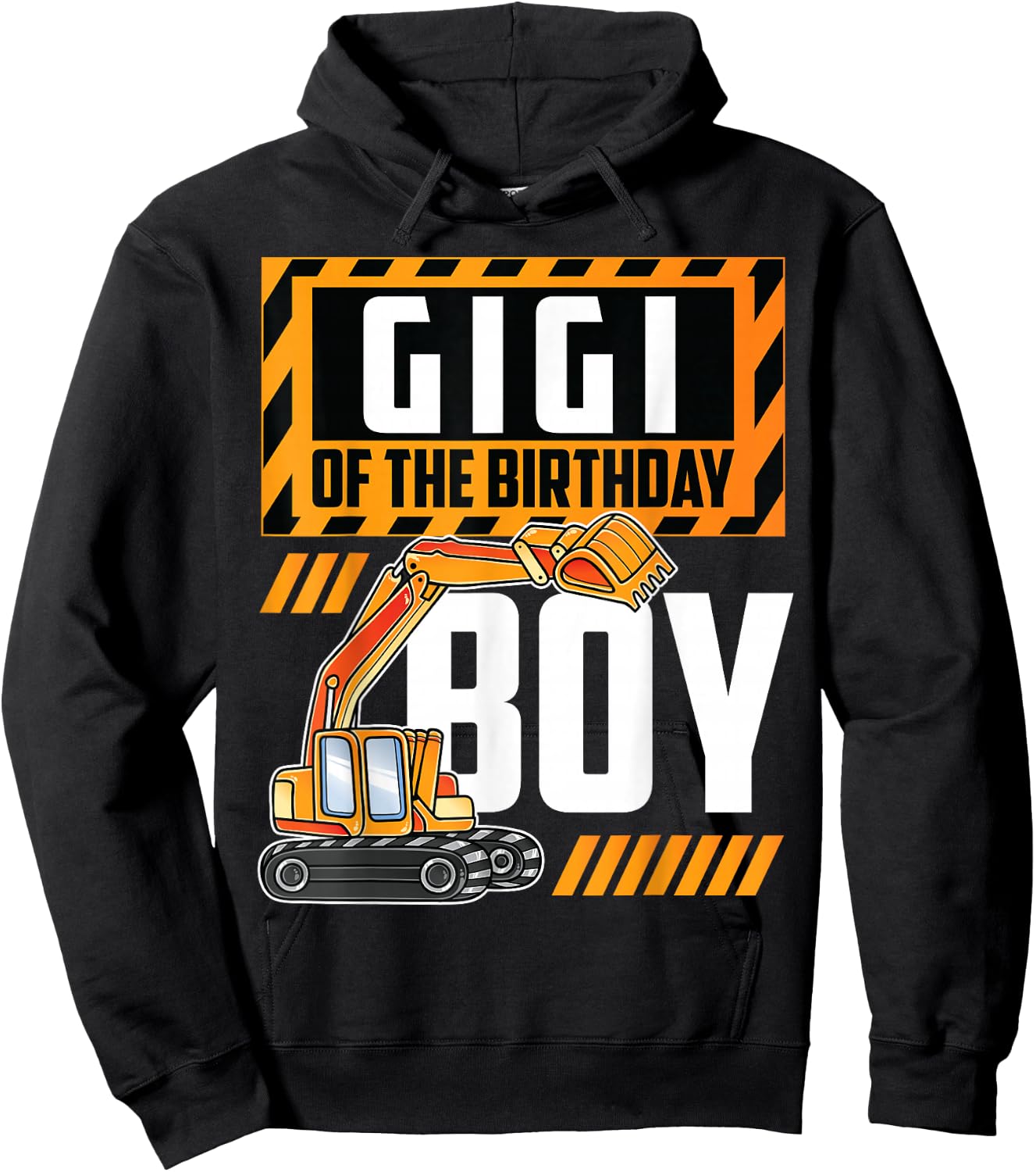 vehicle construction excavator Gigi of the Birthday Boy Hoodie - Hoodie | Black