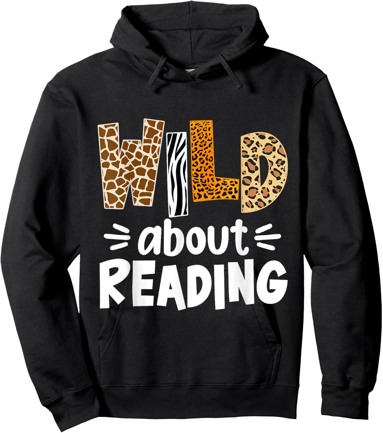 Wild About Reading Reading Books Bookworm Library Day Hoodie - Hoodie | Black