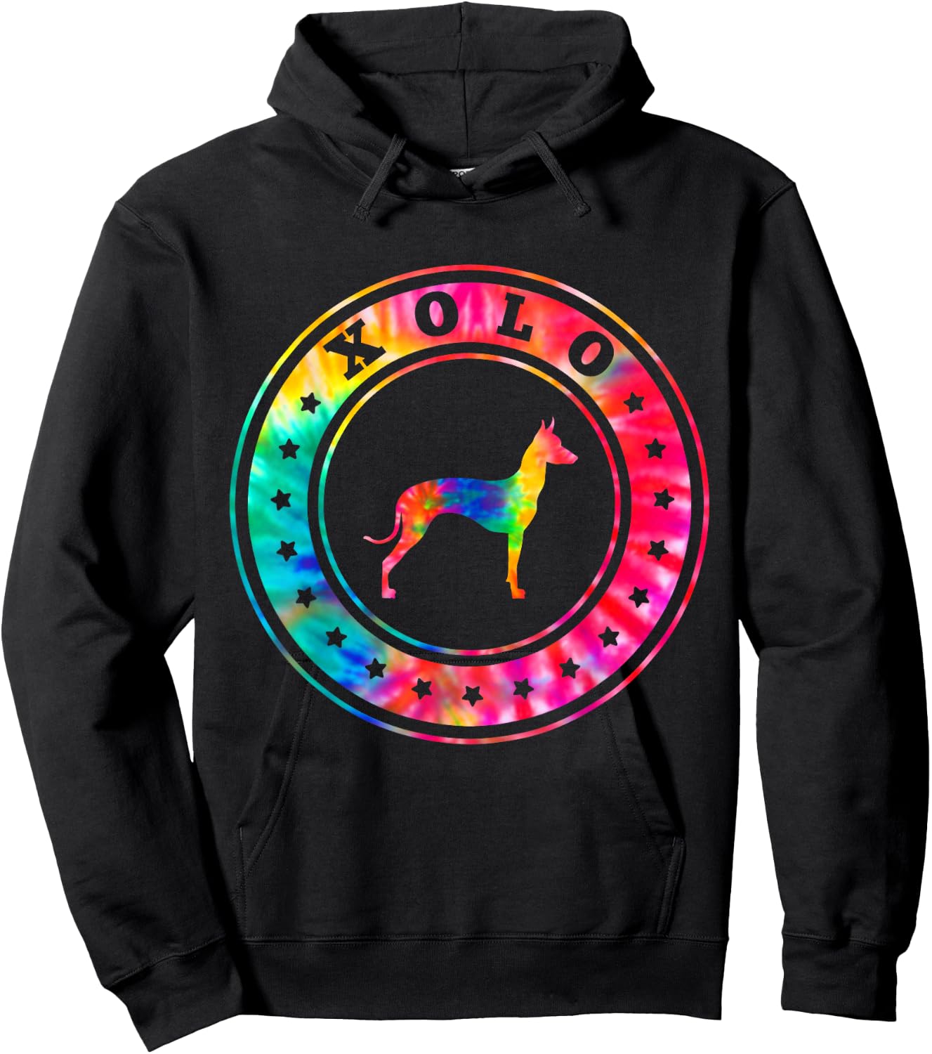 Tie Dye Xoloitzcuintli Xolo Dog Mom Dad Pet Lover Men Women Kids Hoodie - Hoodie | Black