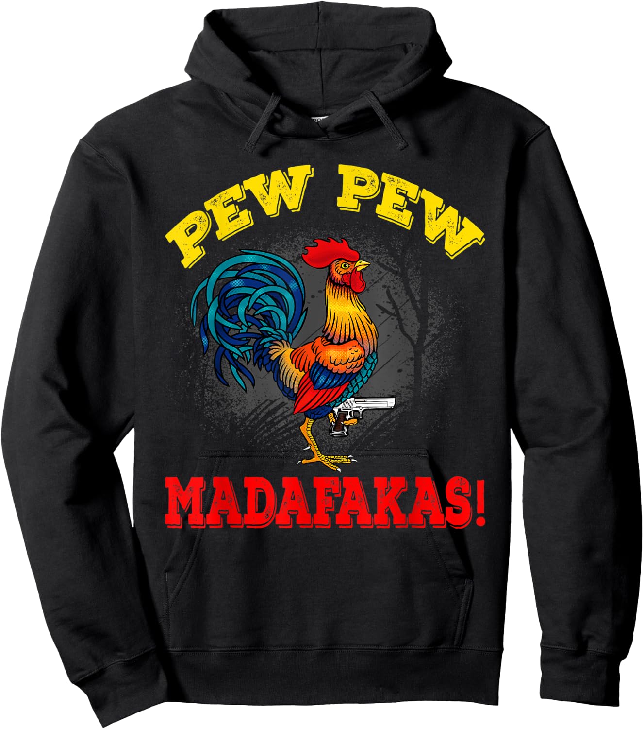 Pew Pew Madafakas Rooster Design For Chicken Lovers Hoodie - Hoodie | Black