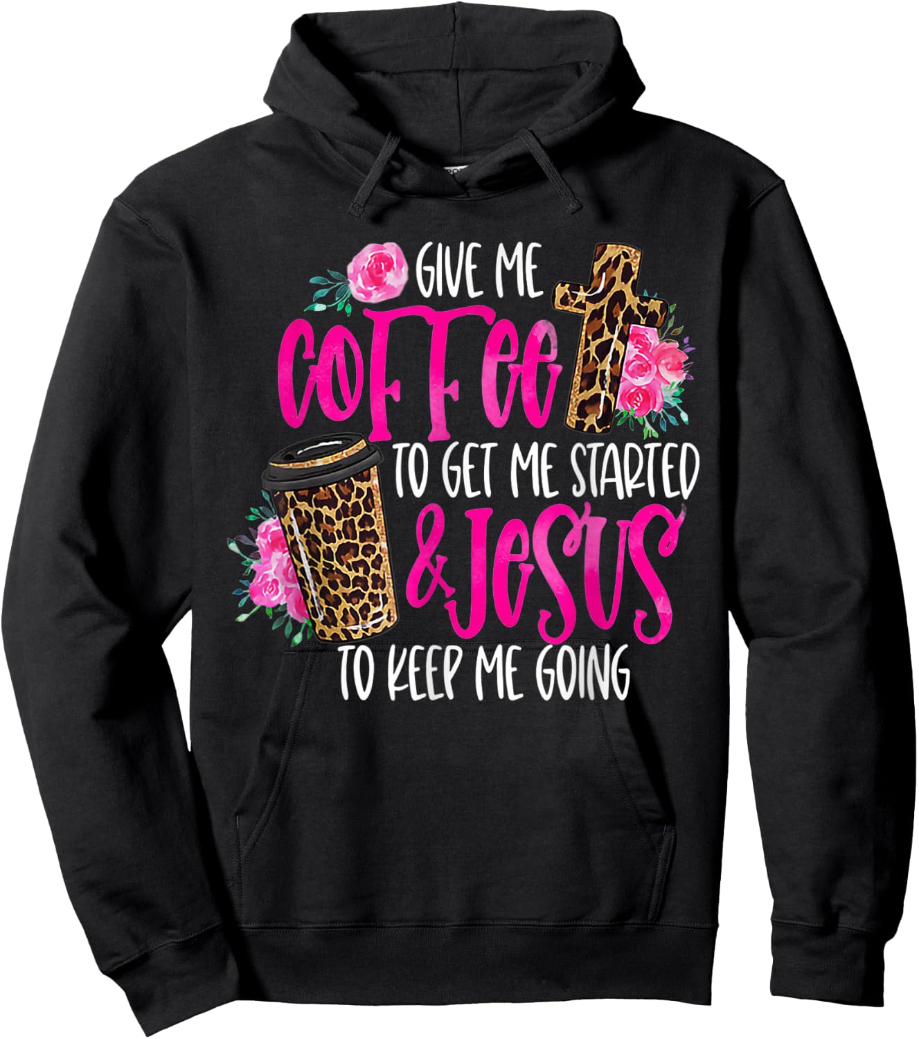 Coffee and Jesus Women's Misses Plus Size Teacher Hoodie - Hoodie | Black