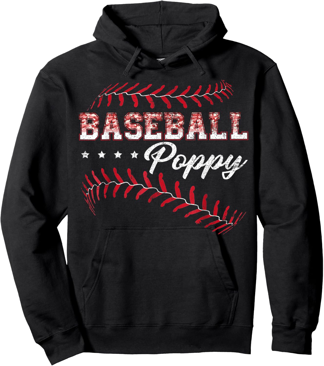 Baseball Poppy Funny Baseball Player Sports Fathers Day Hoodie - Hoodie | Black