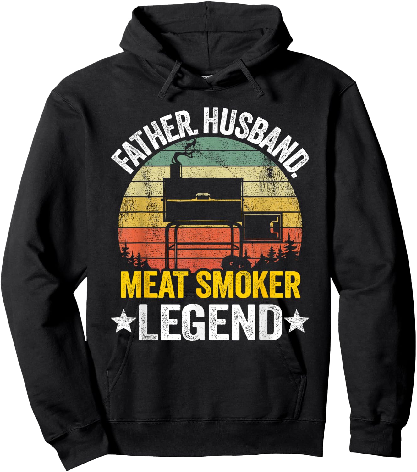 Father Husband Meat Smoker Legend Grilling Dad Meat Smoking Hoodie - Hoodie | Black
