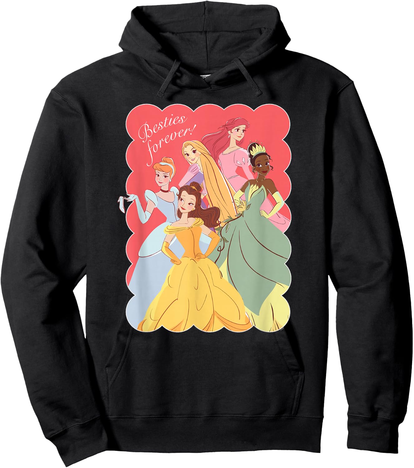 Disney Princess Valentine’s Day Friends BFFs Besties Forever Hoodie - Hoodie | Black