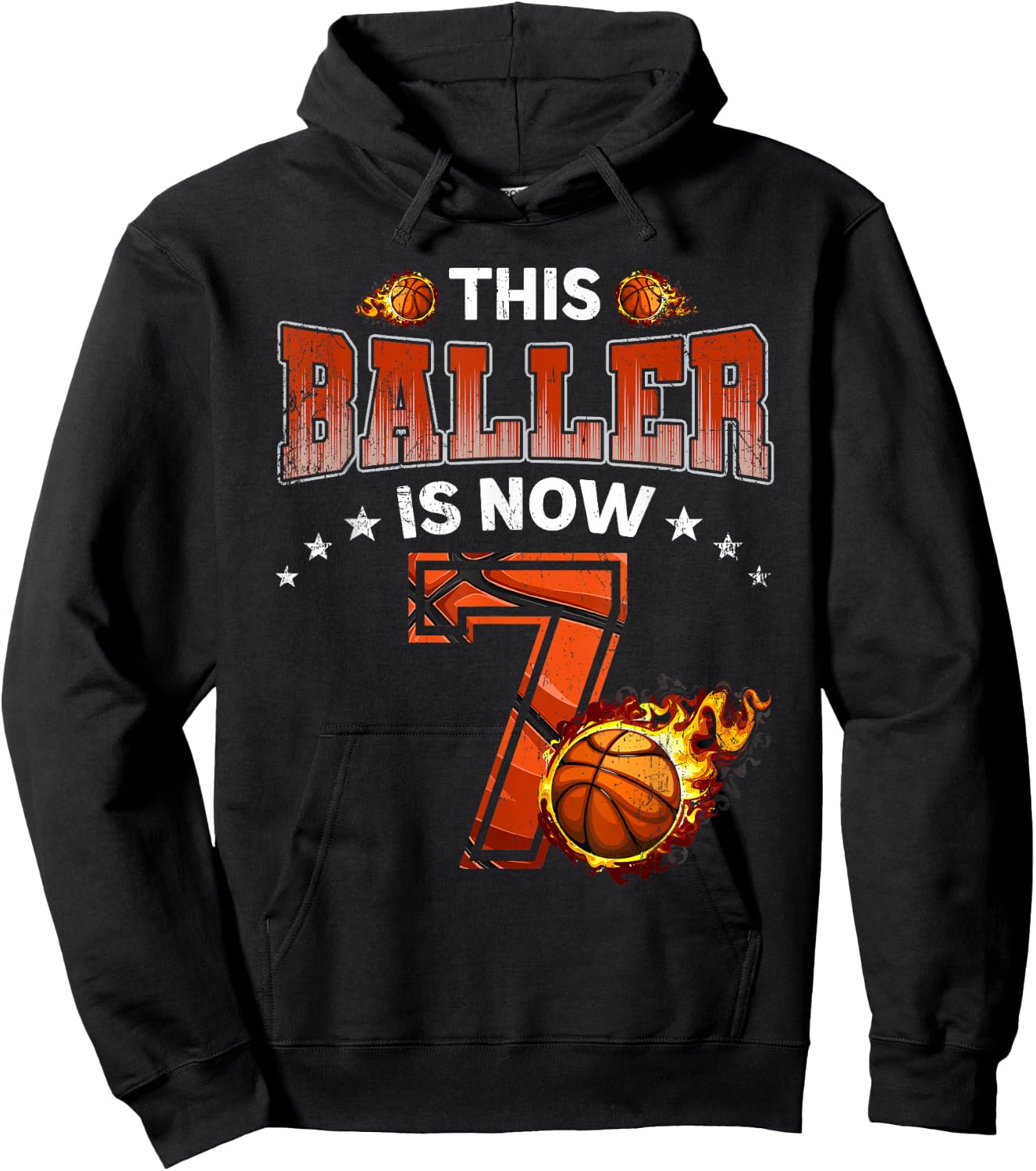 7th Birthday Boys Basketball Player Gifts 7 Years Old Kids Hoodie - Hoodie | Black