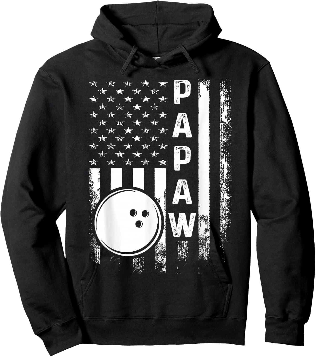Bowling Papaw American Flag Vintage Christmas Xmas Hoodie - Hoodie | Black