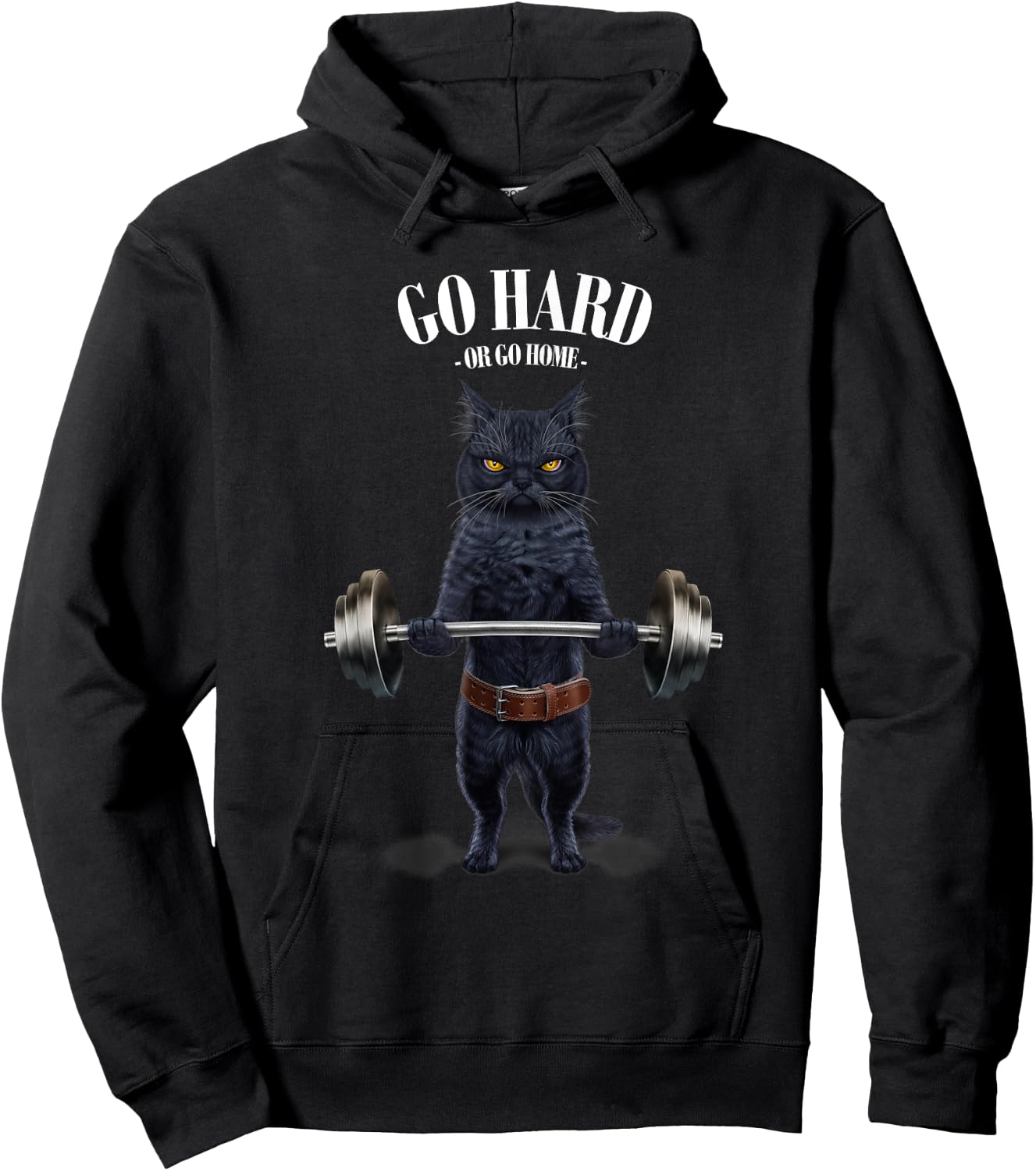 Black Cat Weightlifting in Fitness Gym Hoodie - Hoodie | Black