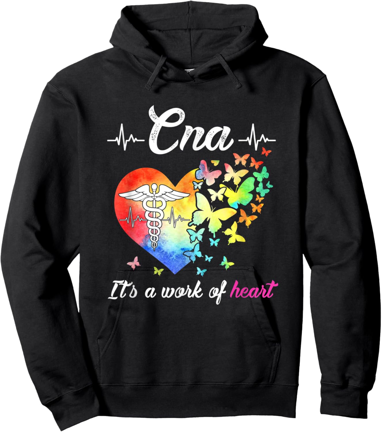 C N A Certified Nurse Assistant Nursing Work Of The Heart Hoodie - Hoodie | Black