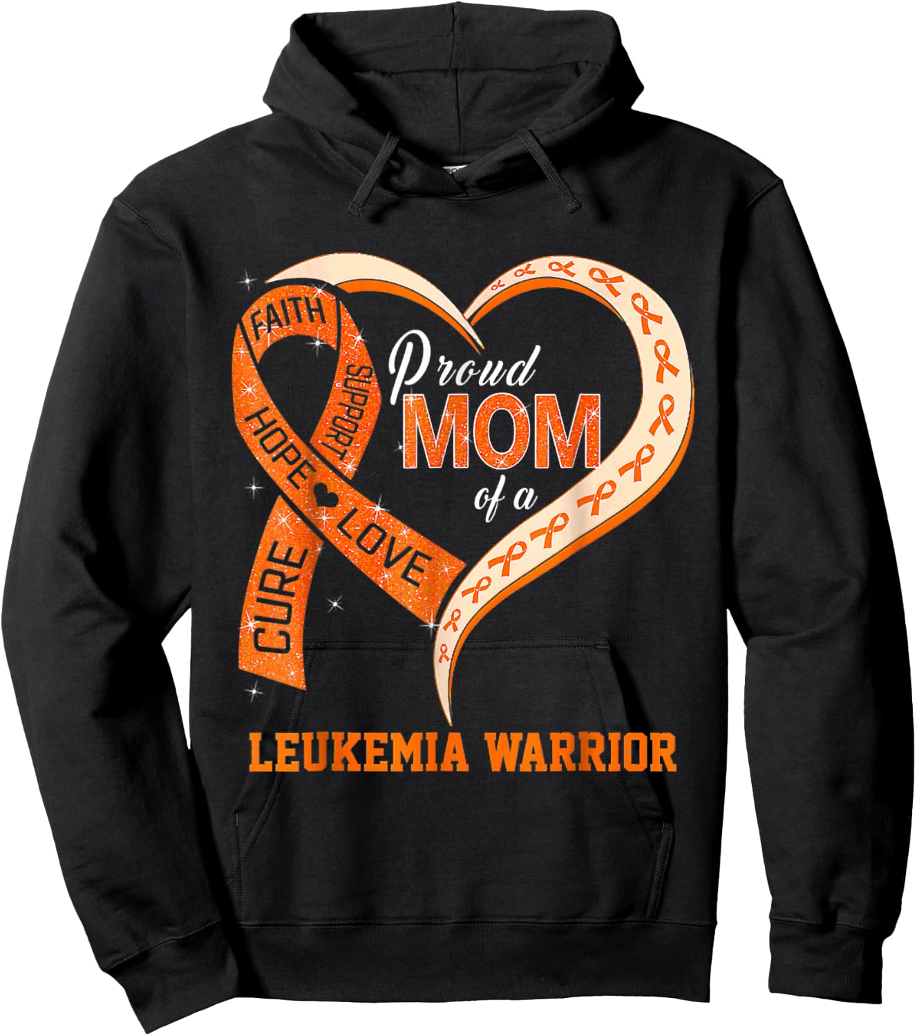 Leukemia Awareness Proud Mom Of A Leukemia Warrior Hoodie - Hoodie | Black