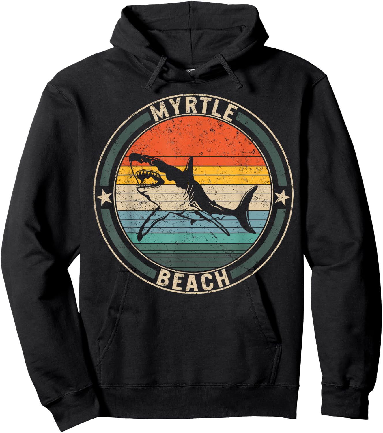 Myrtle Beach South Carolina Shark SC Souvenir Beach Lover Hoodie - Hoodie | Black