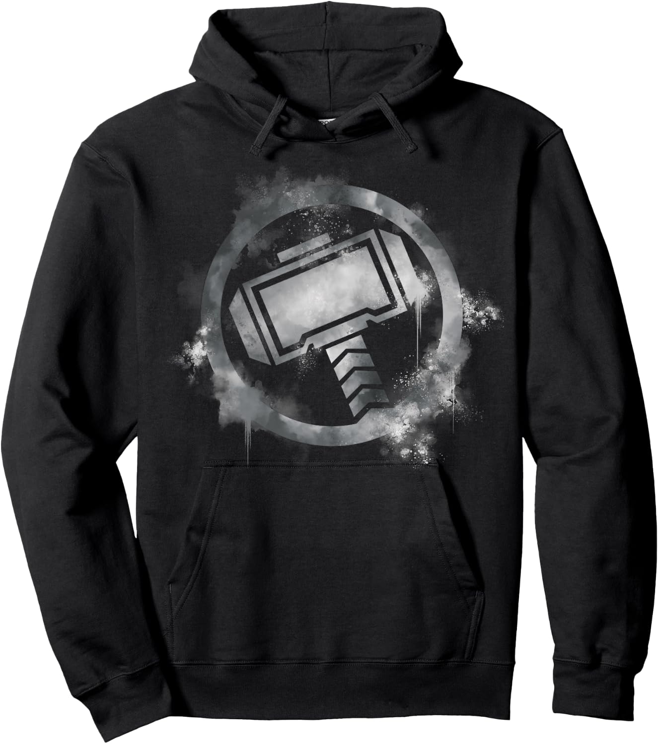 Marvel Avengers Endgame Thor Spray Paint Logo Hoodie - Hoodie | Black