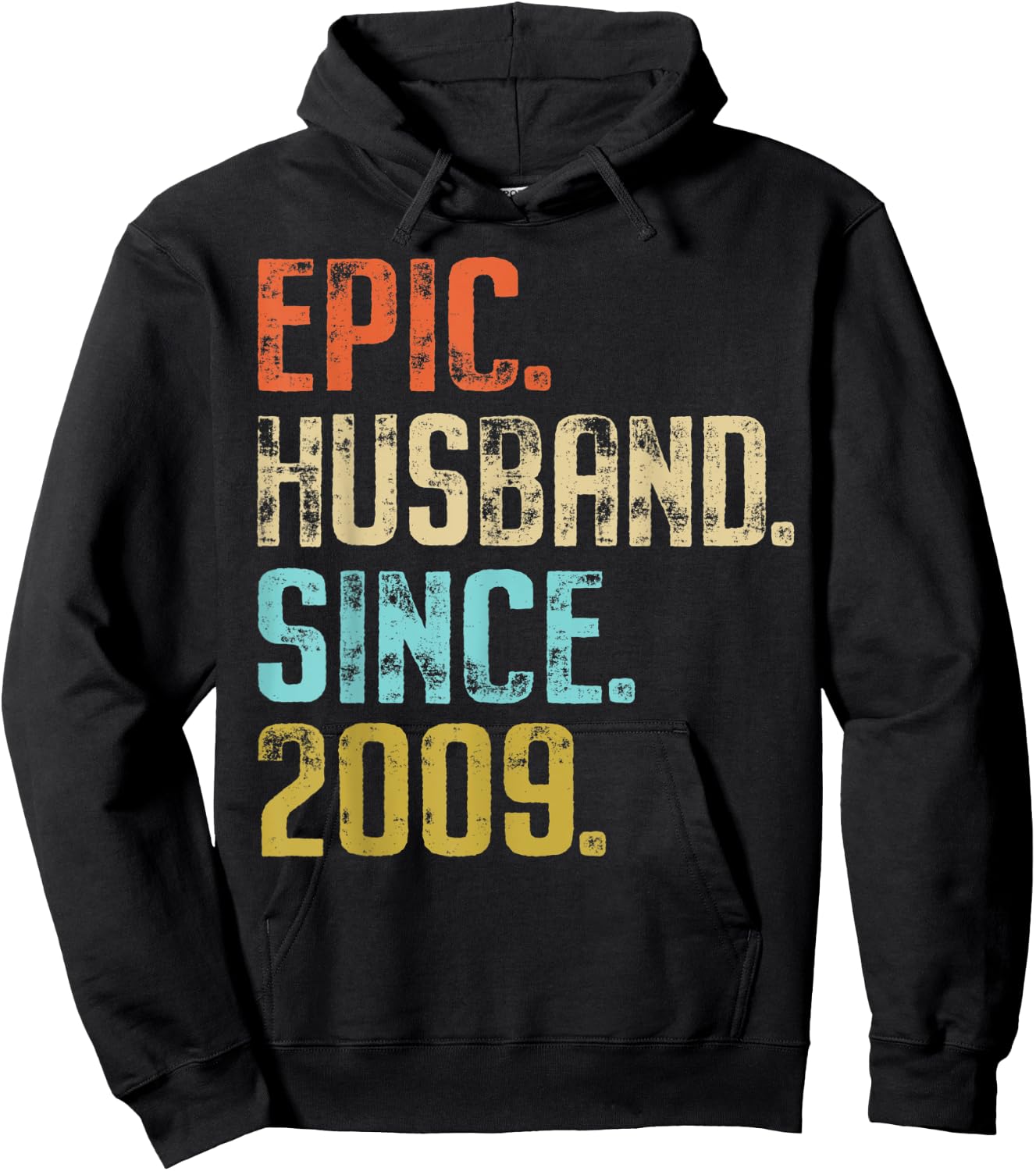 12th Wedding Anniversary Epic Husband Since 2009 Hoodie - Hoodie | Black