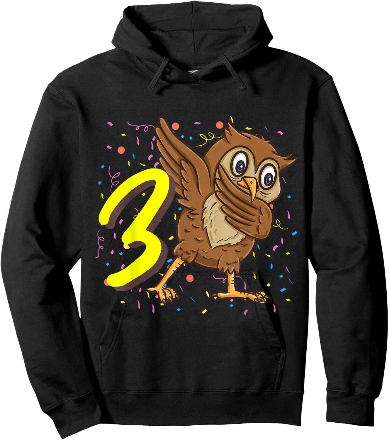 3 Year Old Owl Bird Birthday Hoodie - Hoodie | Black