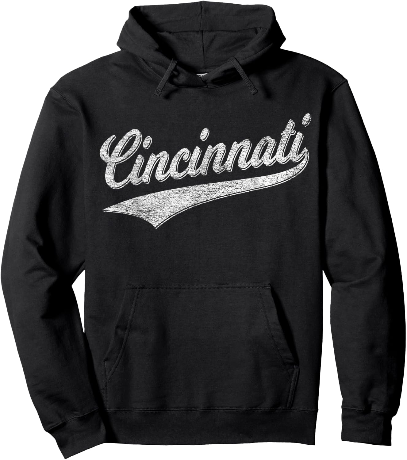 Cincinnati Ohio Retro Script Sports Jersey Flag Hoodie - Hoodie | Black
