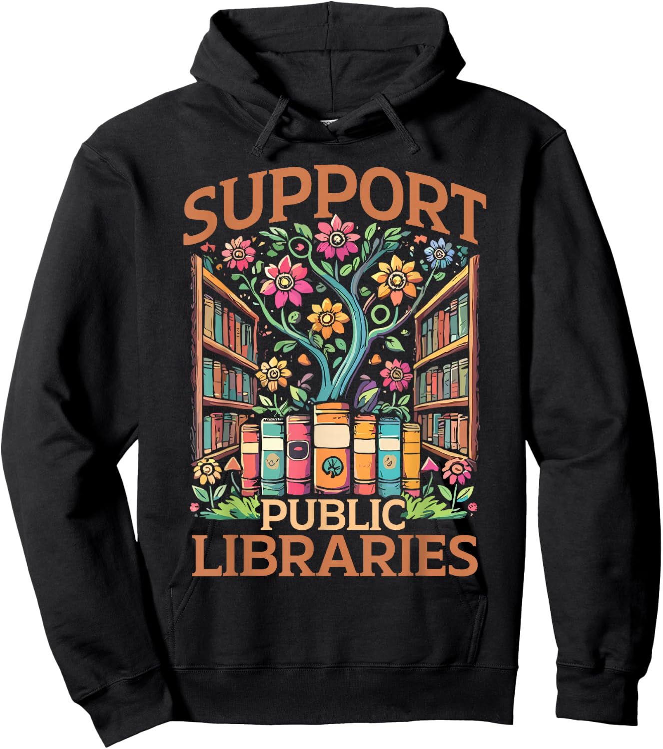 Reading Book Lovers Library Support Public Libraries Hoodie - Hoodie | Black