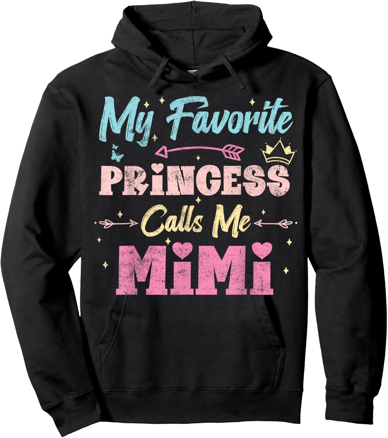 My Favorite Princess Calls Me Mimi, Funny Granddaughter Hoodie - Hoodie | Black