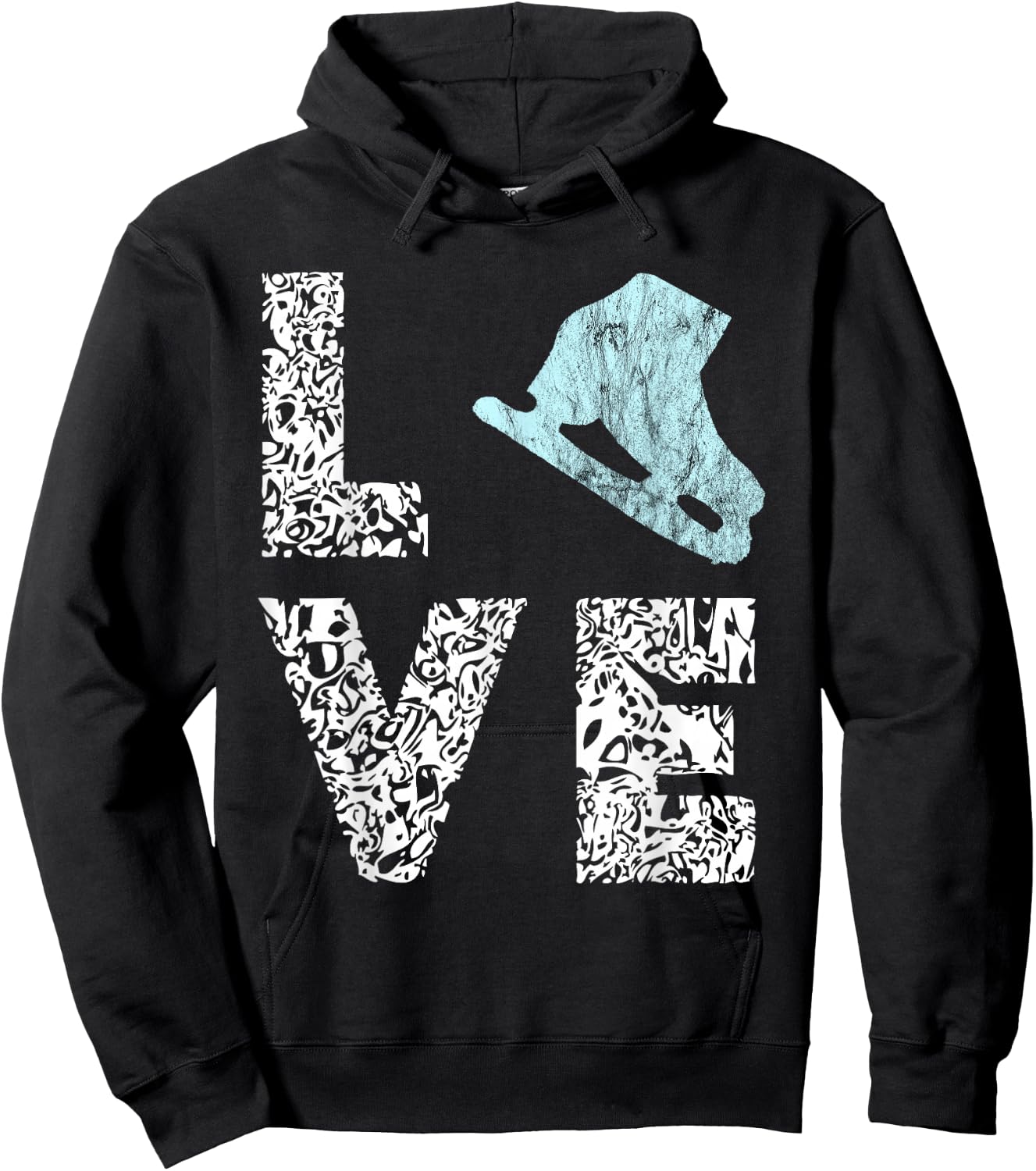 Ice Skates Figure Skating Ice Skates Rink Skate Hoodie - Hoodie | Black