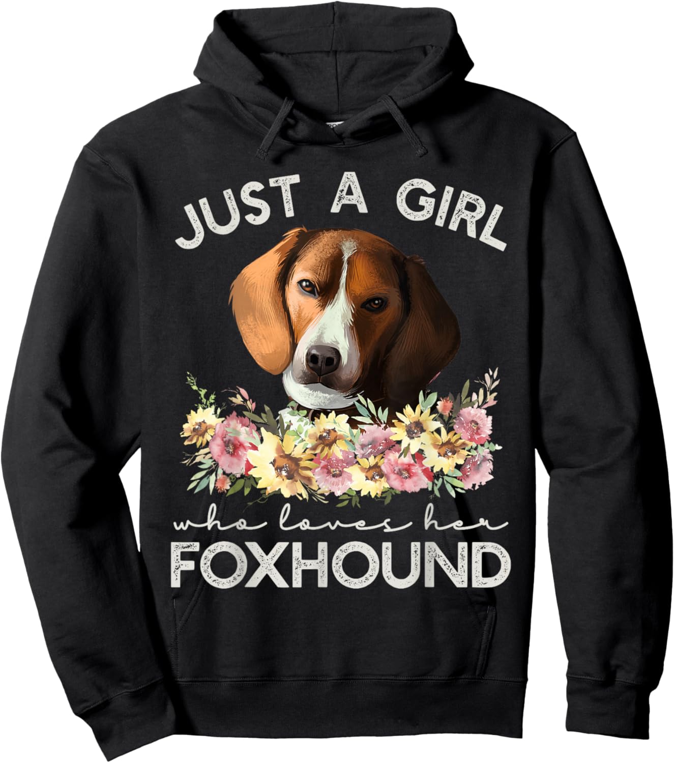 American Foxhound Shirt Just A Girl Who Loves Her Foxhound Hoodie - Hoodie | Black
