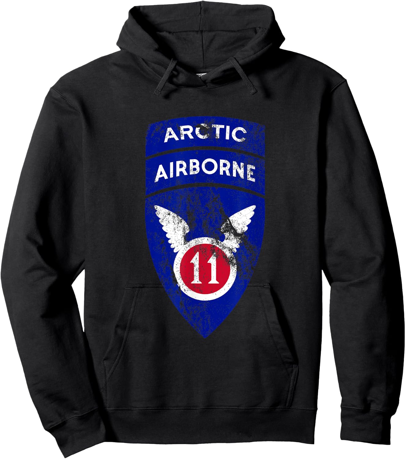 11th Airborne Division Patch - Arctic Angels - Vintage Hoodie - Hoodie | Black