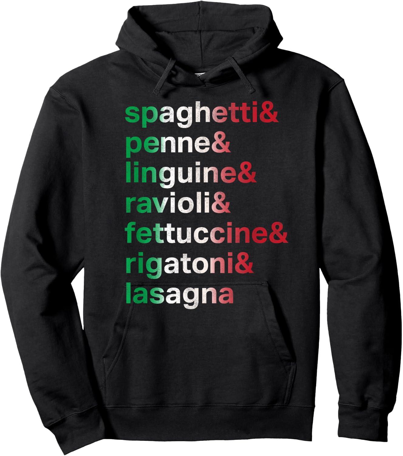 Pasta Italian Food Foodie Chef List of Pastas Hoodie - Hoodie | Black