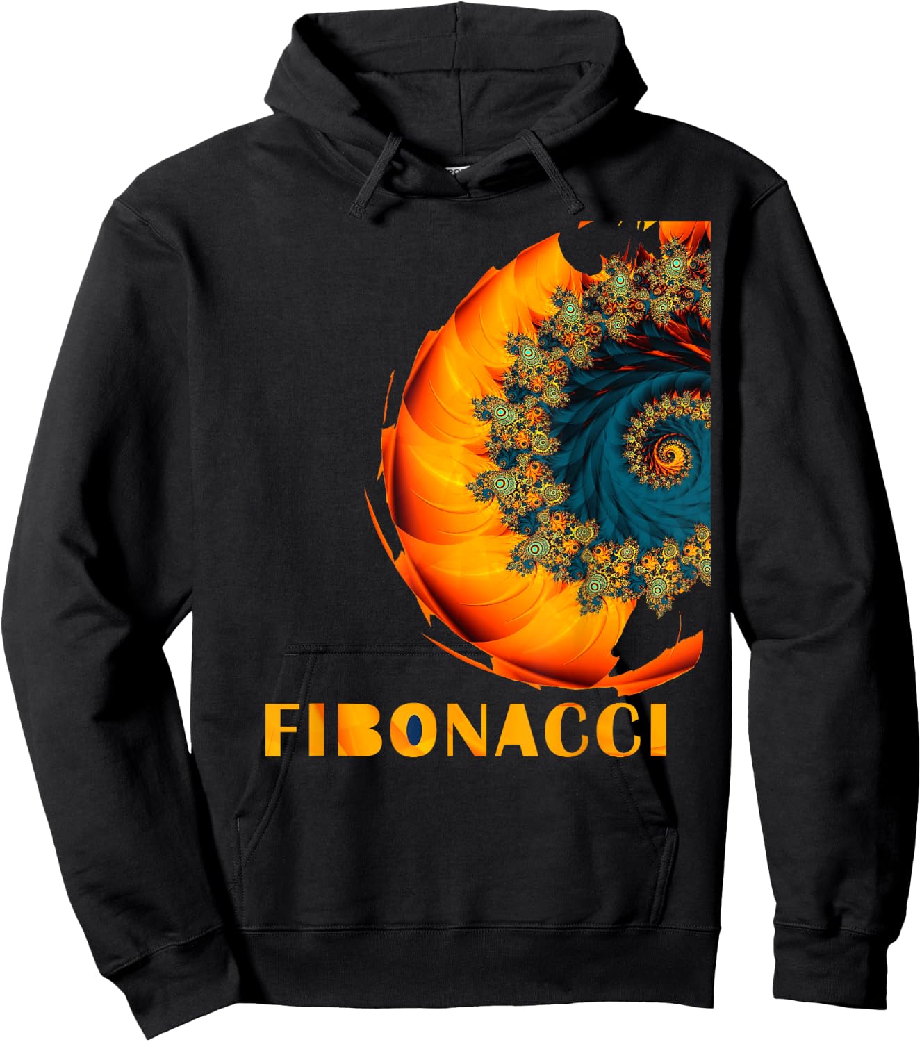 Mega Geometric Sacred Geometry Shirts Fibonacci Flower Circle Black Adult Casual Modern Short Sleeve Hoodie - Hoodie | Black