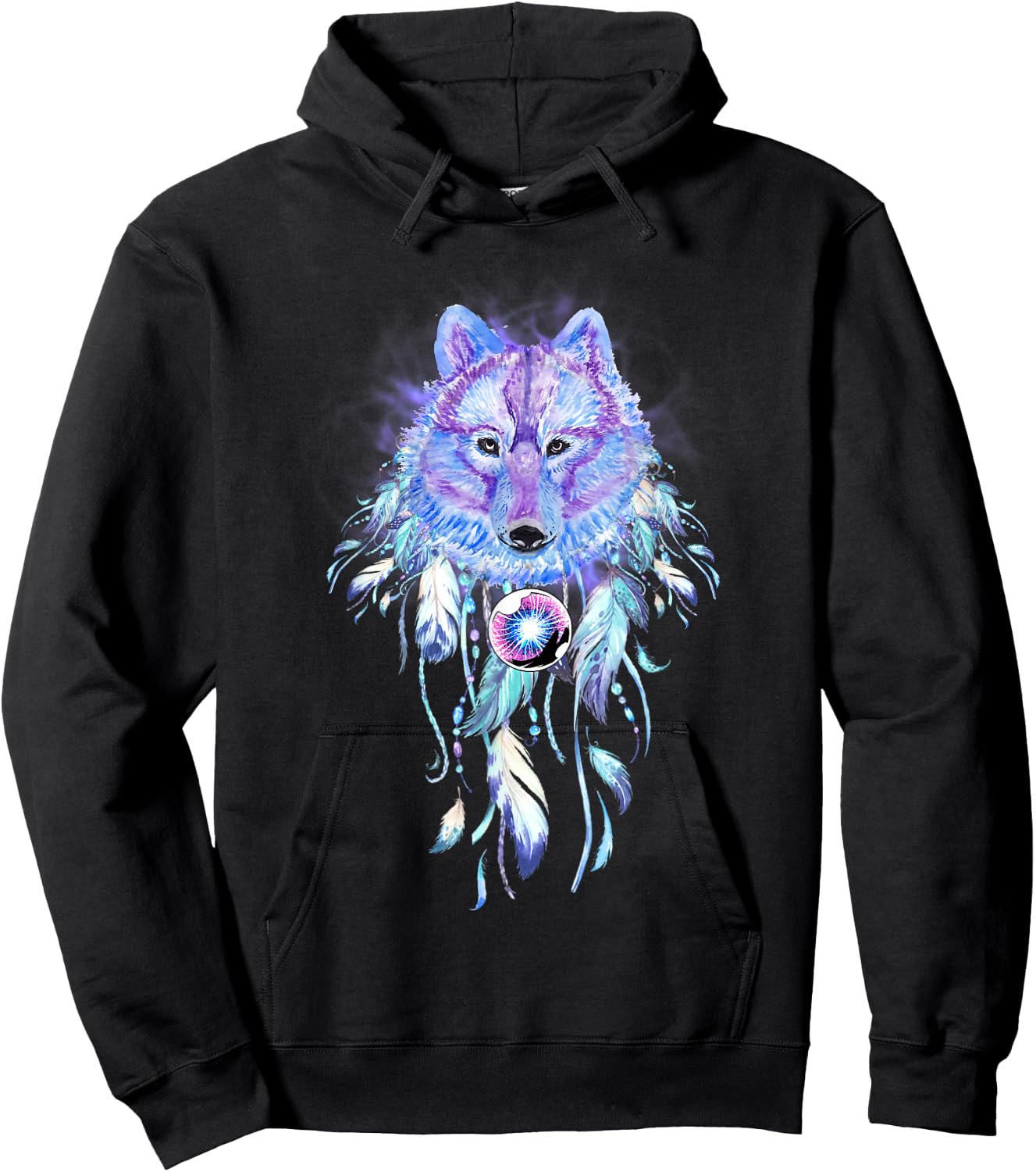 Wolf Dream Catcher Hoodie - Hoodie | Black