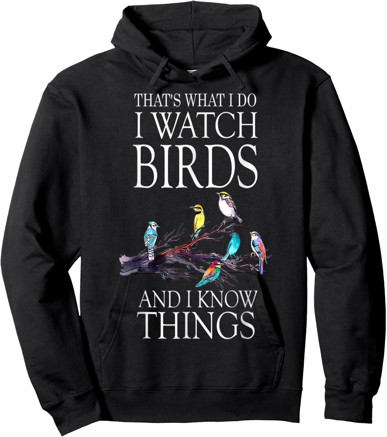 That s What I Do I Watch Birds And I Know Things Hoodie - Hoodie | Black