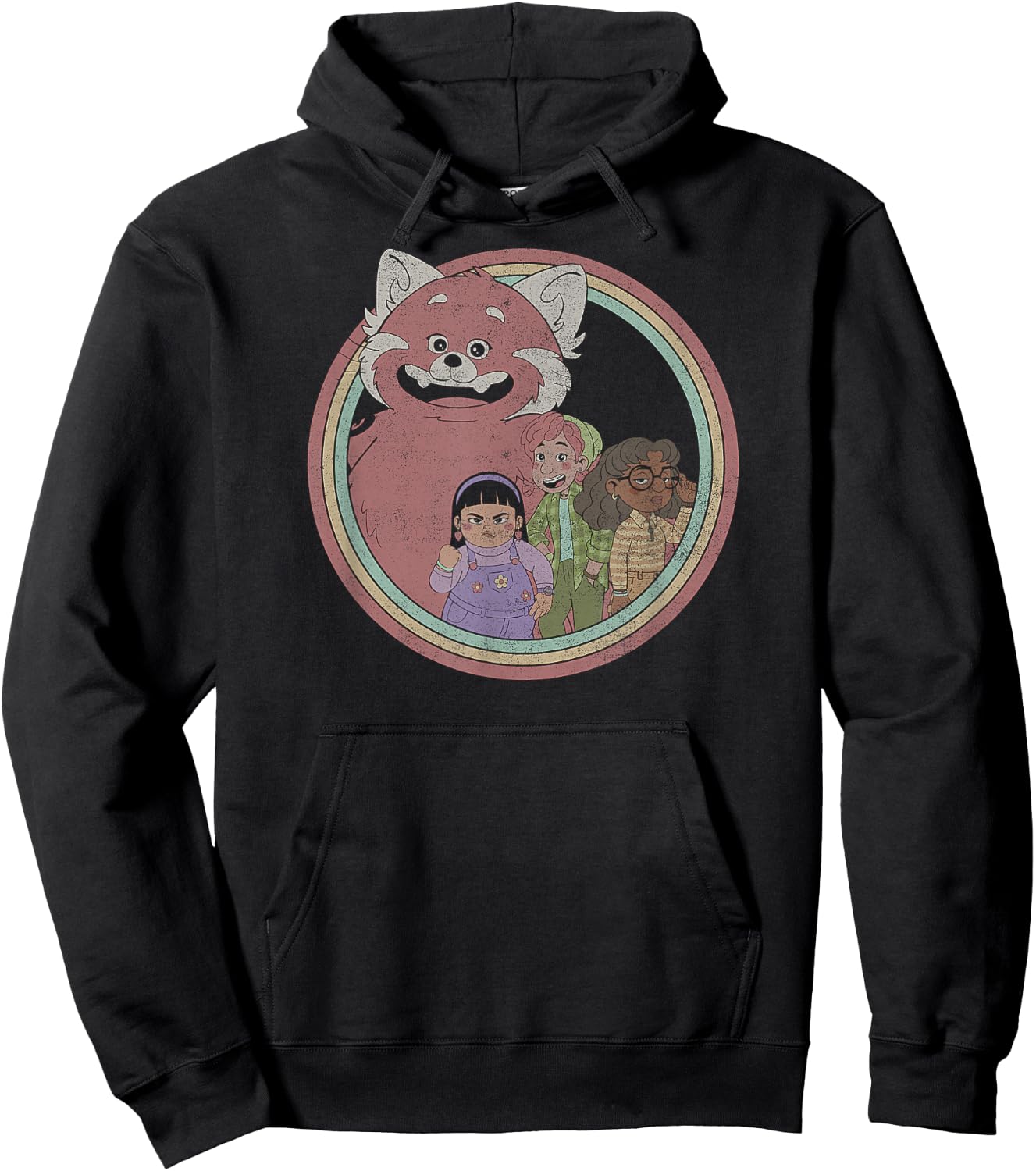 Disney Pixar Turning Red Retro Friend Circle Hoodie - Hoodie | Black
