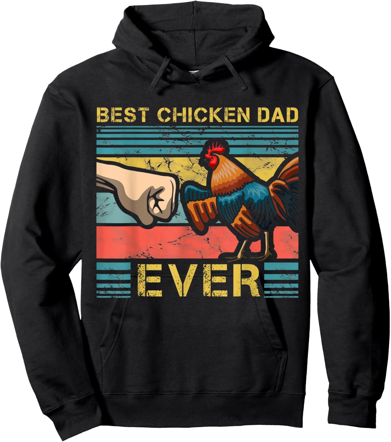 Best Chicken Dad Ever Farming Rooster Hen Poultry Business Hoodie - Hoodie | Black
