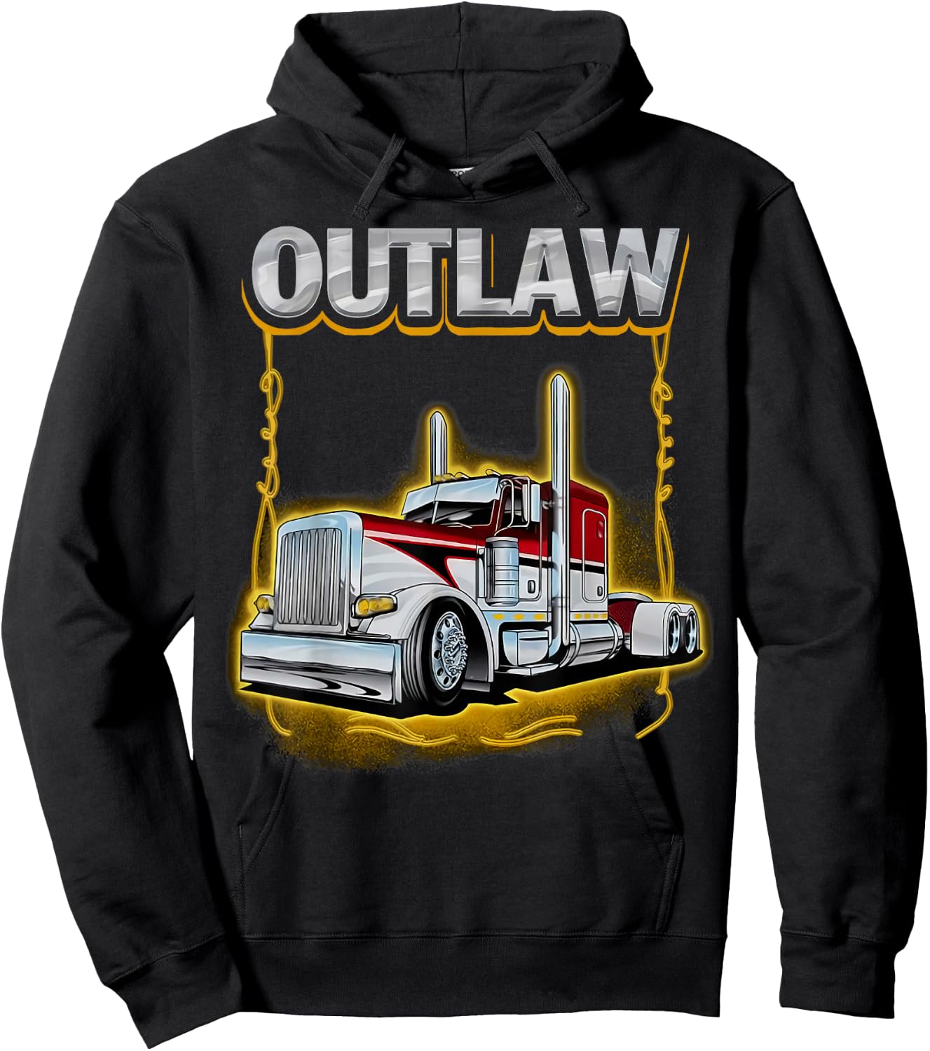 Outlaw peterbilt trucks Hoodie - Hoodie | Black