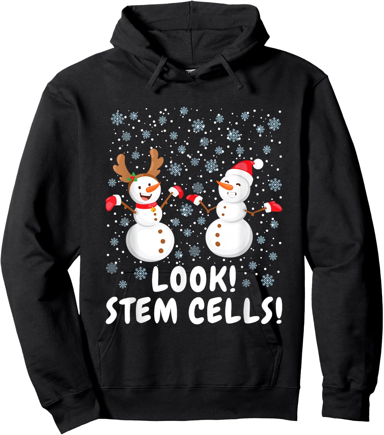 Funny Stem Cell Snowman Christmas Science Gift Hoodie - Hoodie | Black