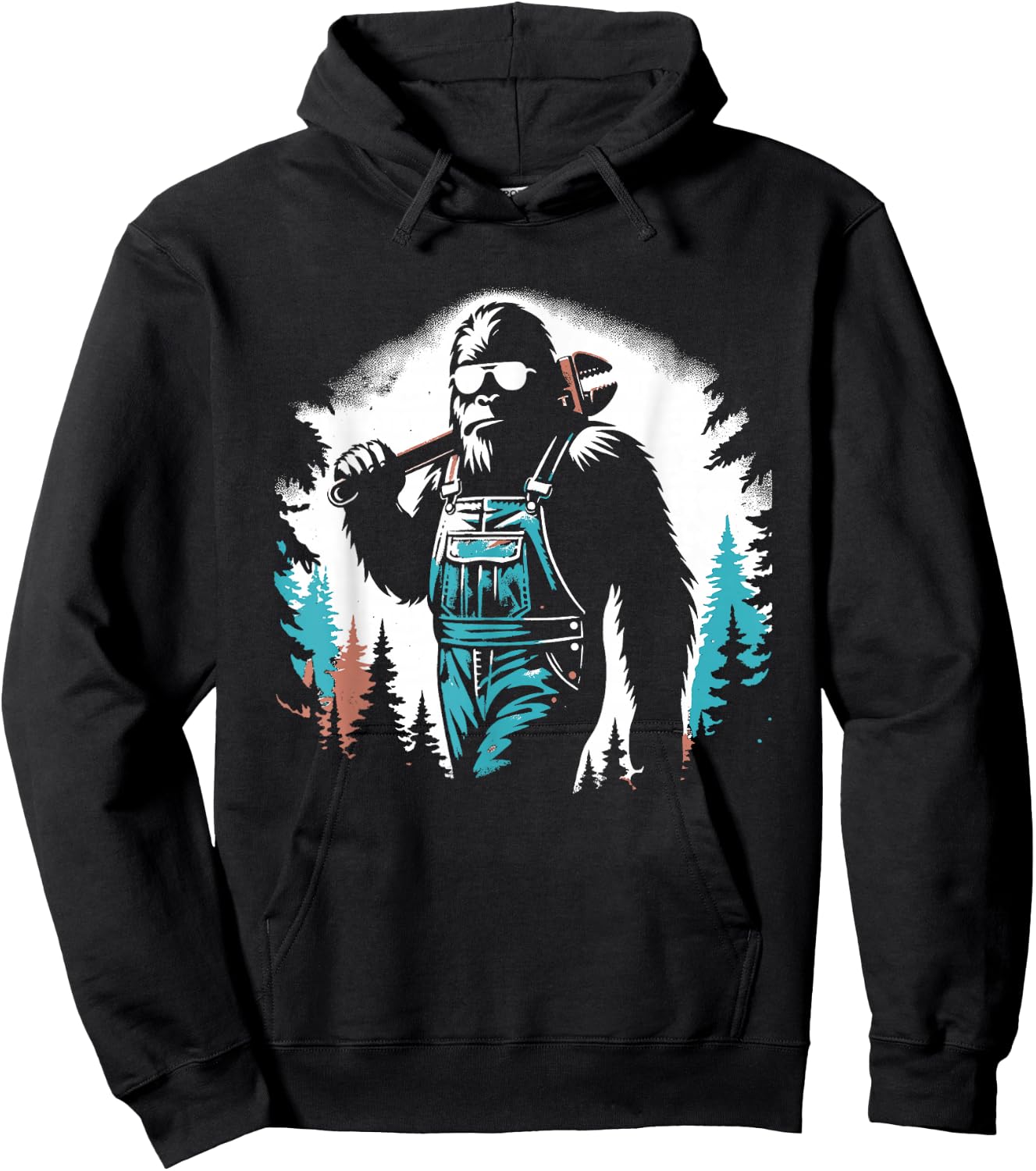 Bigfoot Plumber - Funny Plumber Bigfoot Sasquatch Lover Hoodie - Hoodie | Black