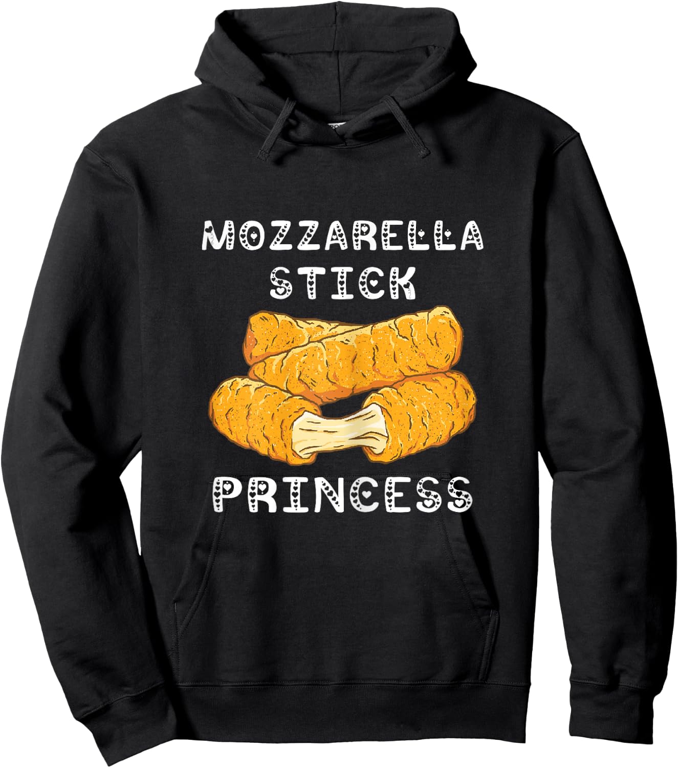 Mozzarella Sticks Princess Mozzarella Stick Lover Food Bread Hoodie - Hoodie | Black