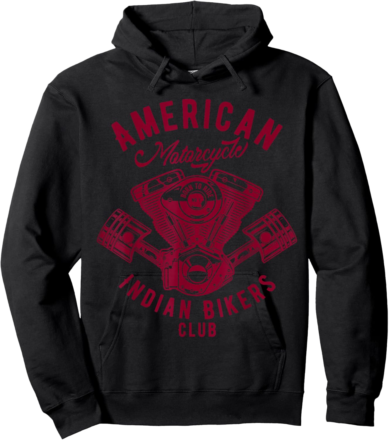 retro American Motorcycle Indian Bikers Club T Shirt Hoodie - Hoodie | Black