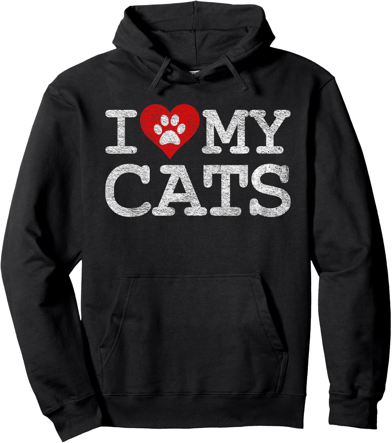 I Love My Cats I Heart My Cats Hoodie - Hoodie | Black