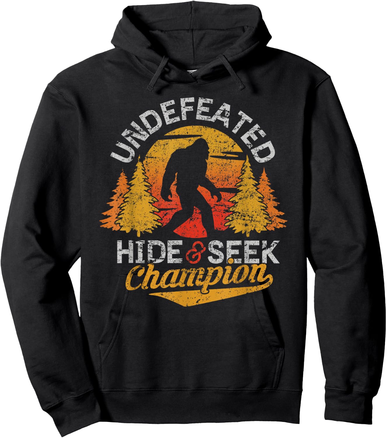 Bigfoot Hide and Seek Champion Shirt Sasquatch Men Kids Hoodie - Hoodie | Black