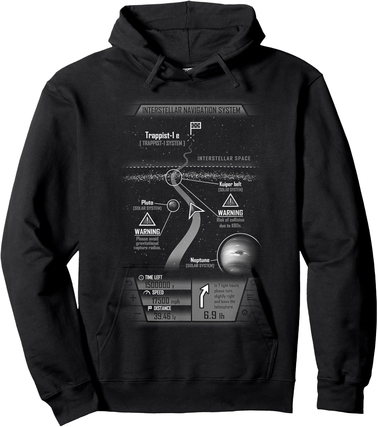 Interstellar Journey to Trappist Hoodie - Hoodie | Black