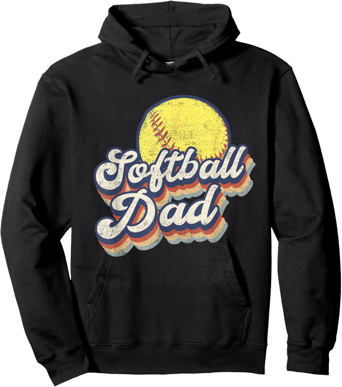 Funny Fathers Day Softball Dad Gift From Daughter Son Wife Hoodie - Hoodie | Black