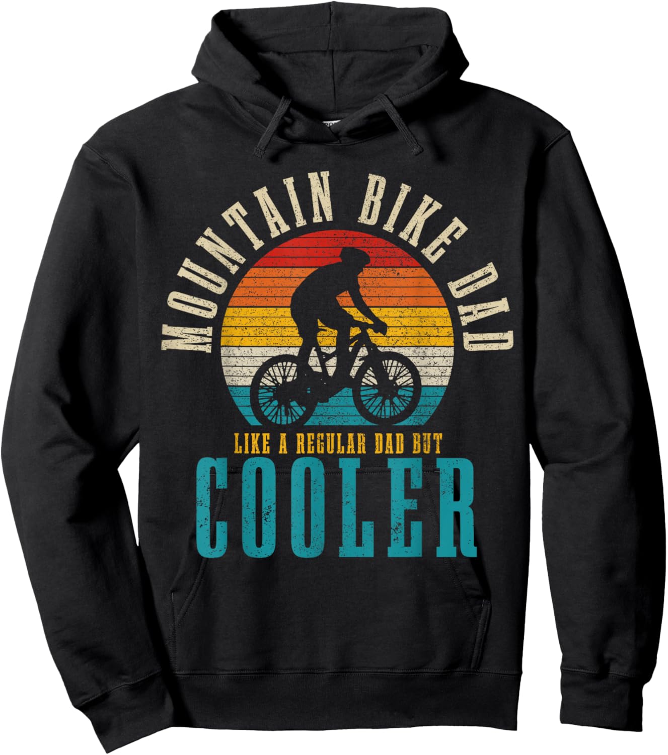 Mountain Bike Dad Funny Vintage MTB Downhill Bike Hoodie - Hoodie | Black