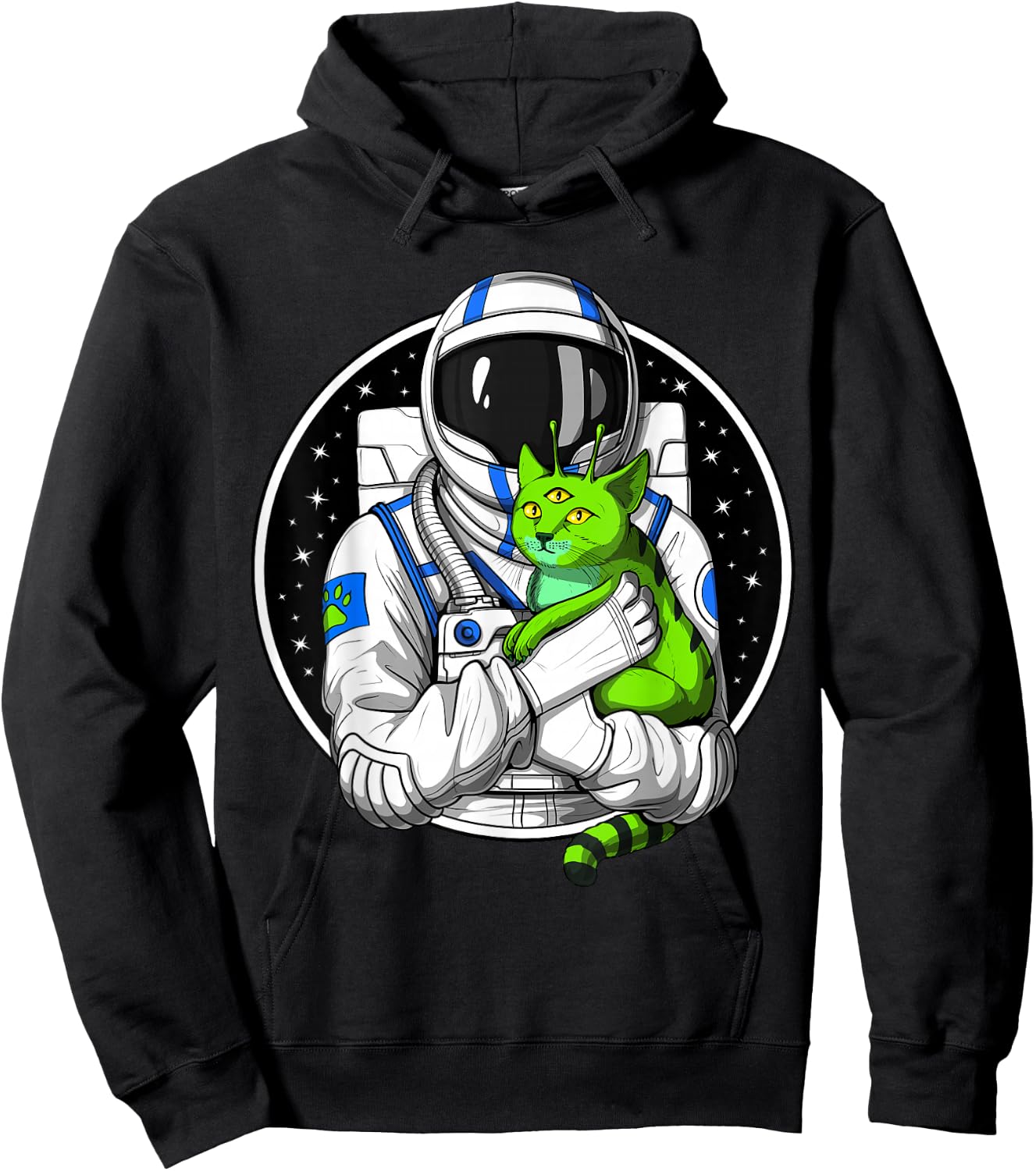 Astronaut Cat Space Alien Funny Astronaut Hoodie - Hoodie | Black