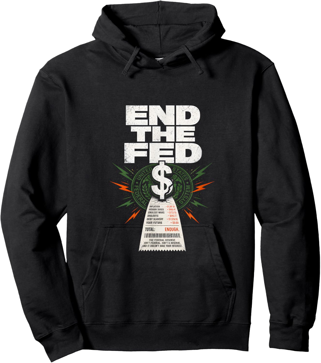 End The Fed Inflation Political Humor Hoodie - Hoodie | Black