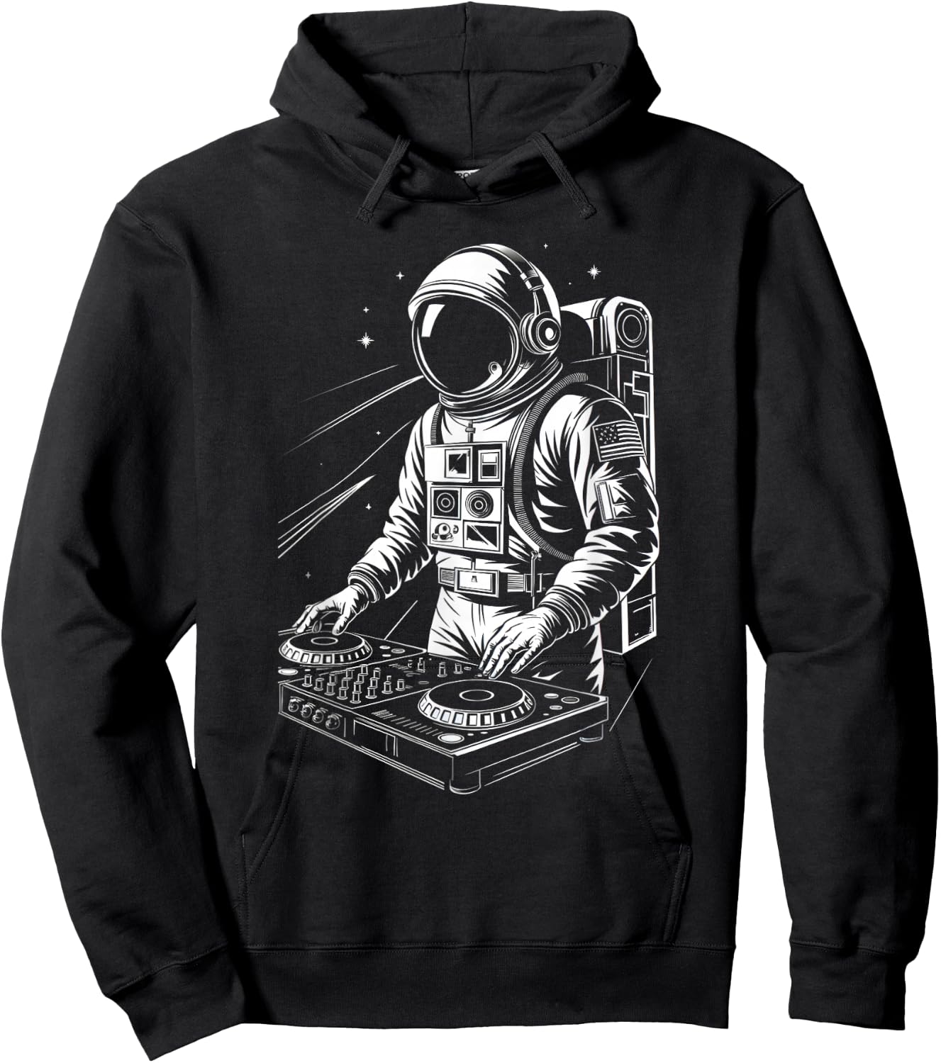 Outer Space DJ Astronaut EDM Hoodie - Hoodie | Black