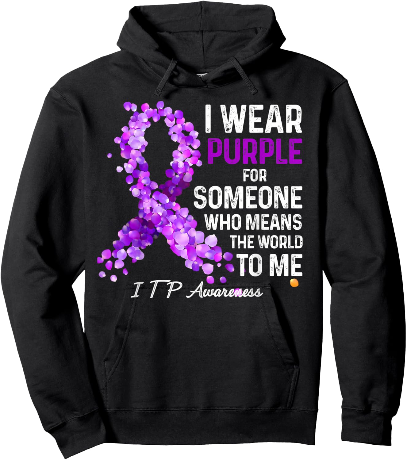 I Wear Purple For Someone Special ITP Awareness Hoodie - Hoodie | Black