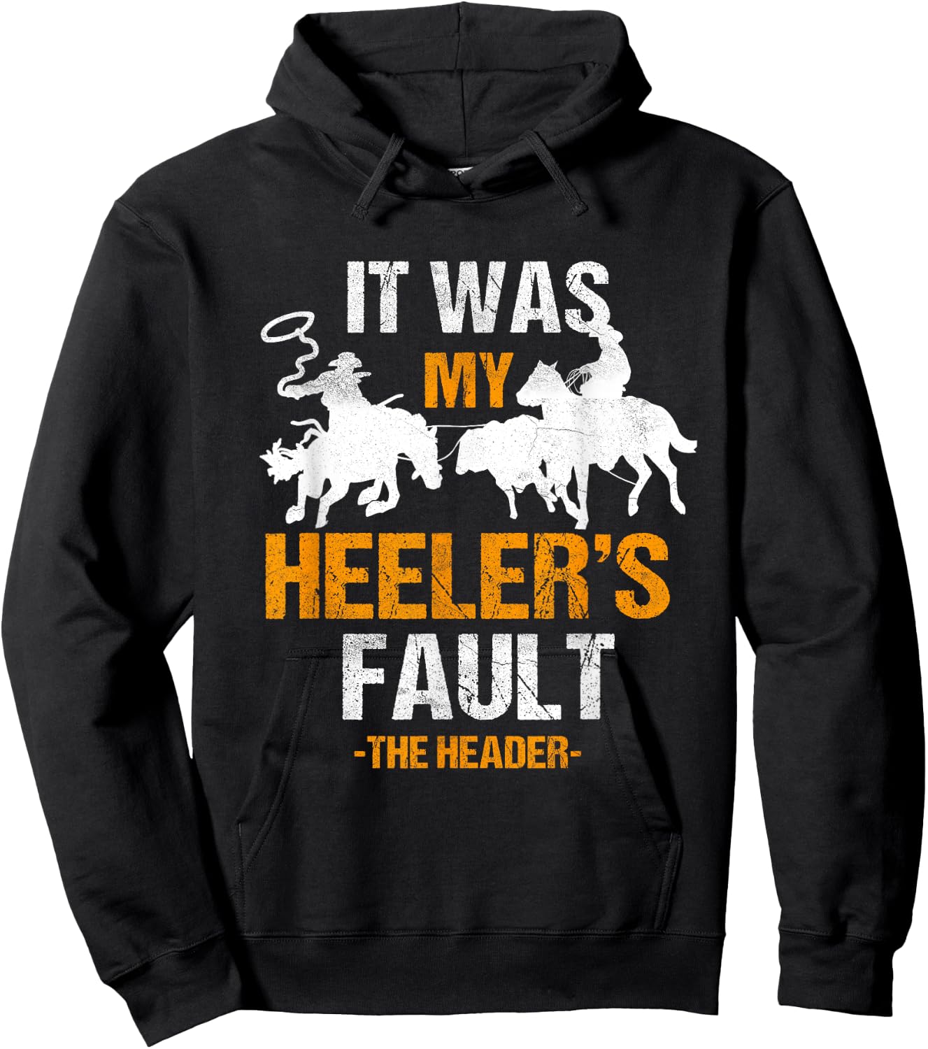Team Roping Funny Rodeo Cowboy Cowgirl Horse Riding Roper Hoodie - Hoodie | Black